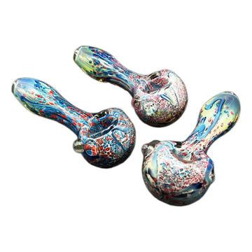 4.5" Straight Art Frit Glass Hand Pipe High Mountain Imports