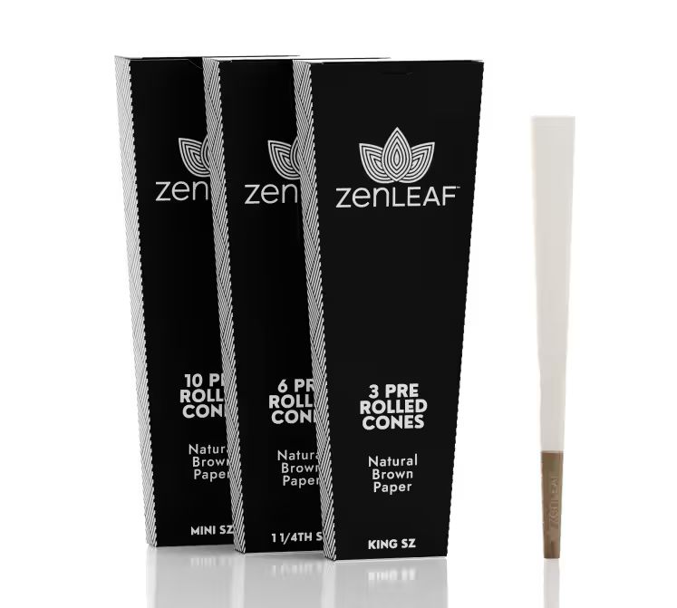 Zen Leaf Cones Rolling Papers/Cones, [6pk] Brown