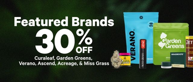 Cannabis Promo, Cannabis Sales, Cannabis Discounts, Cannabis on Sale, 30% Off Featured Brands
