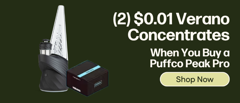 Buy A Puffco Peak Pro, Get TWO $0.01 Verano Concentrates
