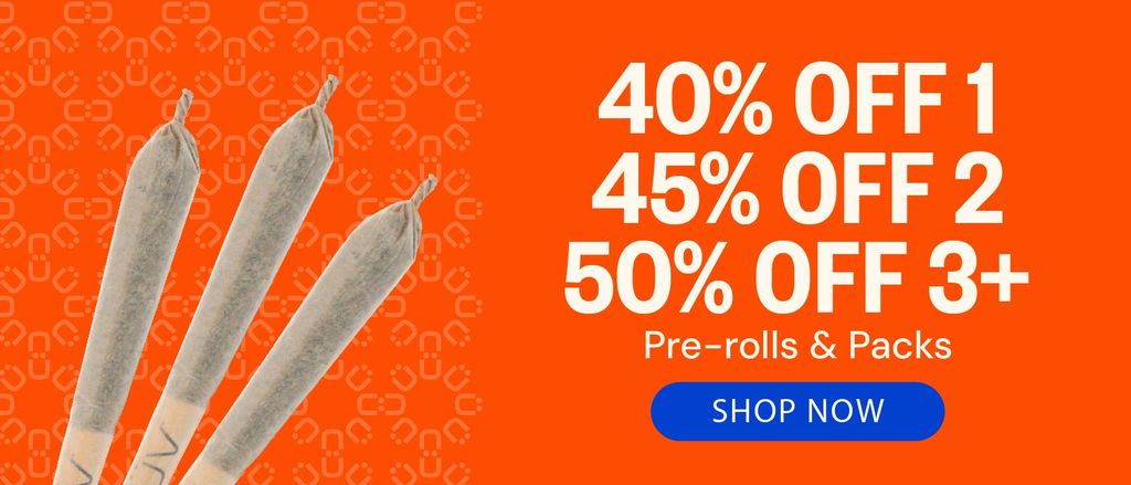 Pre-Rolls & Packs: 40% OFF 1, 45% OFF 2, or 50% OFF 3+