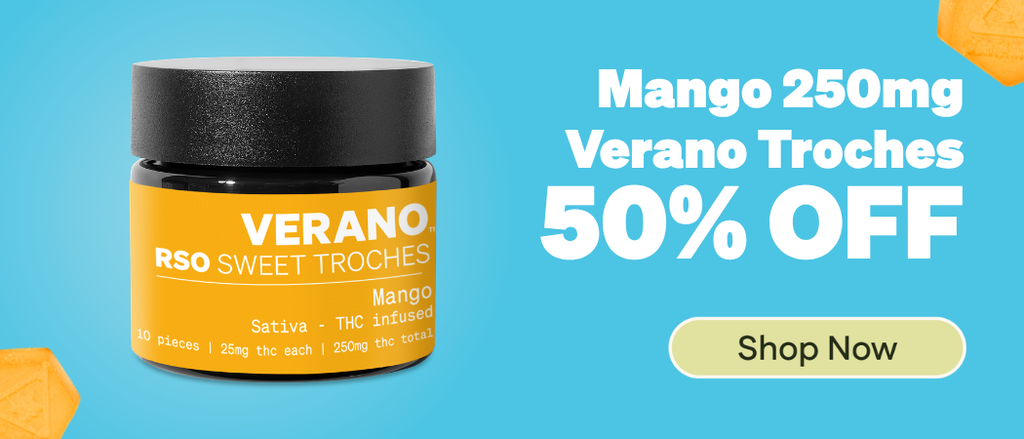 50% Off Verano Mango RSO Troches 250mg