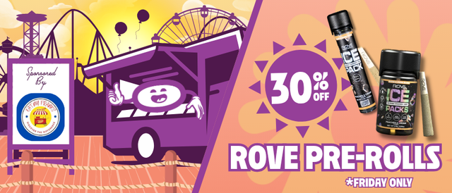 Cannabis Promo, Cannabis Sales, Cannabis Discounts, Cannabis on Sale, 30% Off Rove Pre-Rolls
