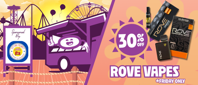 Cannabis Promo, Cannabis Sales, Cannabis Discounts, Cannabis on Sale, 30% Off Rove Vapes