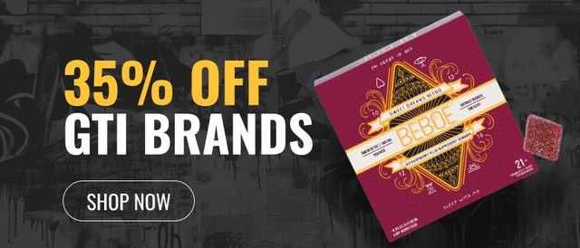 Cannabis Promo, Cannabis Sales, Cannabis Discounts, Cannabis on Sale, 35% Off Rythm, Beboe, Good Green, &Shine and More GTI Brands