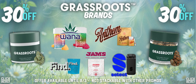 Cannabis Promo, Cannabis Sales, Cannabis Discounts, Cannabis on Sale, Grassroots 30% OFF