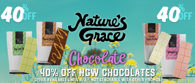 Cannabis Promo, Cannabis Sales, Cannabis Discounts, Cannabis on Sale, NGW Chocolate 40% OFF