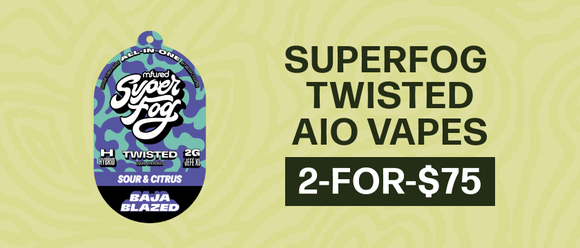 2-for-$75 Superfog Twisted AIO Vapes EDLP