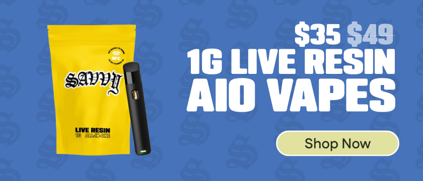 $35 Savvy 1G Live Resin AIO Vapes