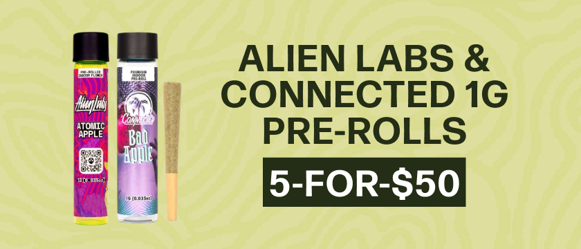5-for-$50 Alien Labs & Connected 1g Pre-rolls