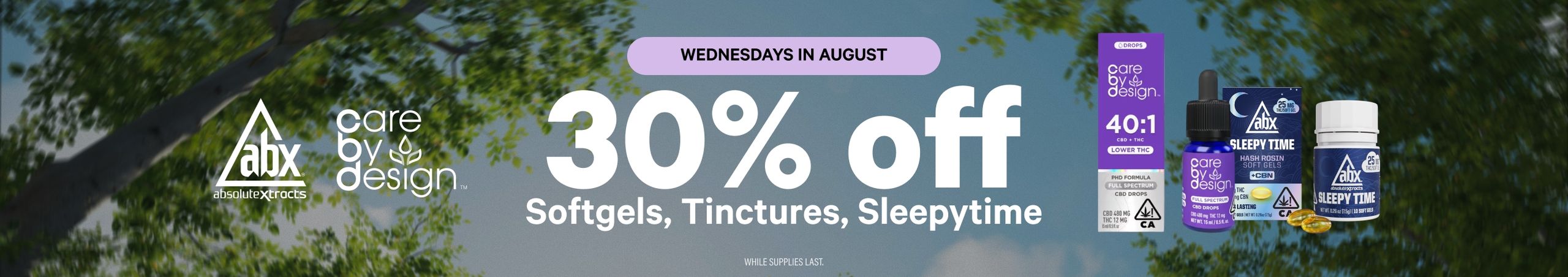 Cannabis Promo, Cannabis Sales, Cannabis Discounts, Cannabis on Sale, WELLNESS WEDNESDAYS: 30% Off Select ABX & CarebyDesign Products