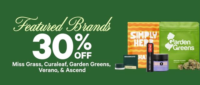 Cannabis Promo, Cannabis Sales, Cannabis Discounts, Cannabis on Sale, 30% Off Featured Brands