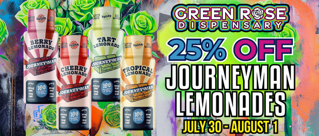 Cannabis Promo, Cannabis Sales, Cannabis Discounts, Cannabis on Sale, 25% Off Journeyman Lemonades!