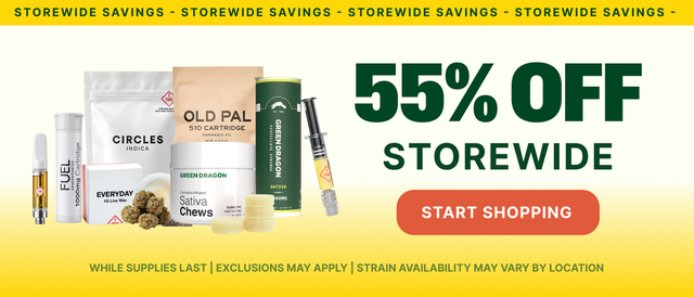 Cannabis Promo, Cannabis Sales, Cannabis Discounts, Cannabis on Sale, 55% OFF STOREWIDE!