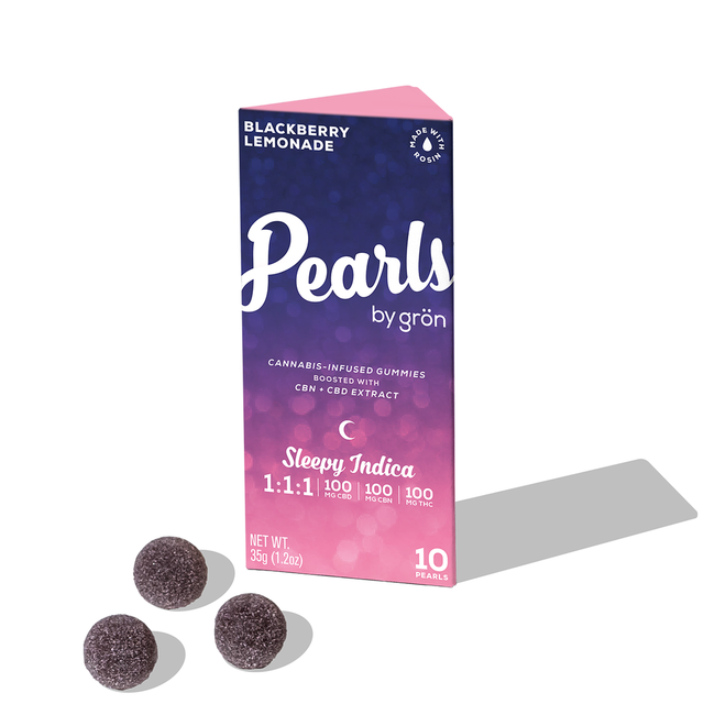 Blackberry Lemonade Pearls 1:1:1 (THC:CBD:CBN) Grön