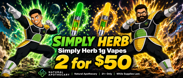 Cannabis Promo, Cannabis Sales, Cannabis Discounts, Cannabis on Sale, Simply Herb 1g Vape 2 for $50!