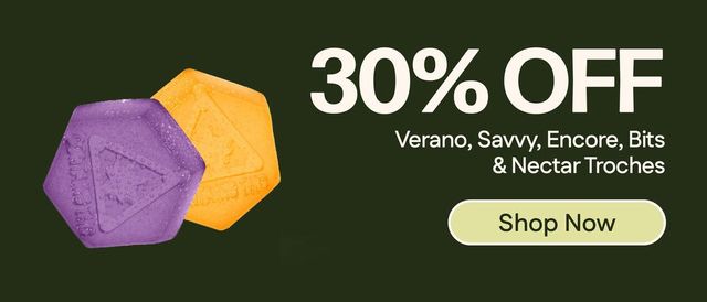 Cannabis Promo, Cannabis Sales, Cannabis Discounts, Cannabis on Sale, 30% Off Verano, Encore, Savvy, Bits & Nectar Troches