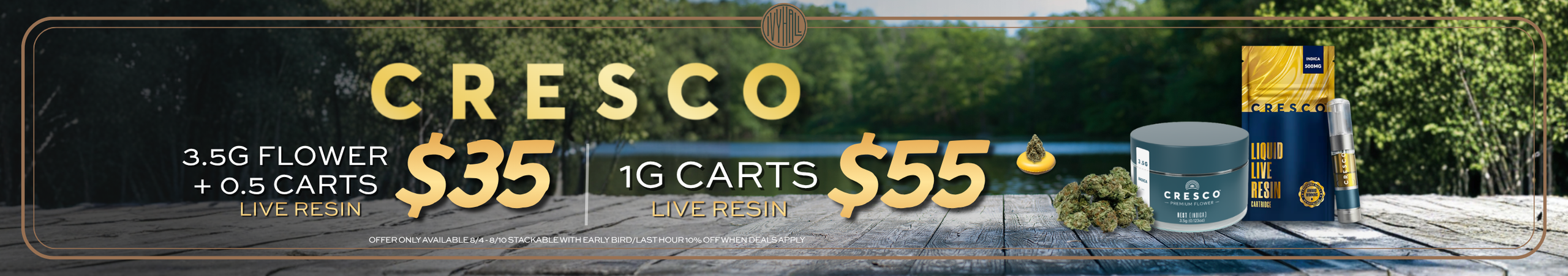 Cannabis Promo, Cannabis Sales, Cannabis Discounts, Cannabis on Sale, Cresco Vape and Flower sale!