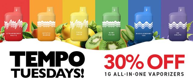 Cannabis Promo, Cannabis Sales, Cannabis Discounts, Cannabis on Sale, Tempo Tuesday! 30% OFF