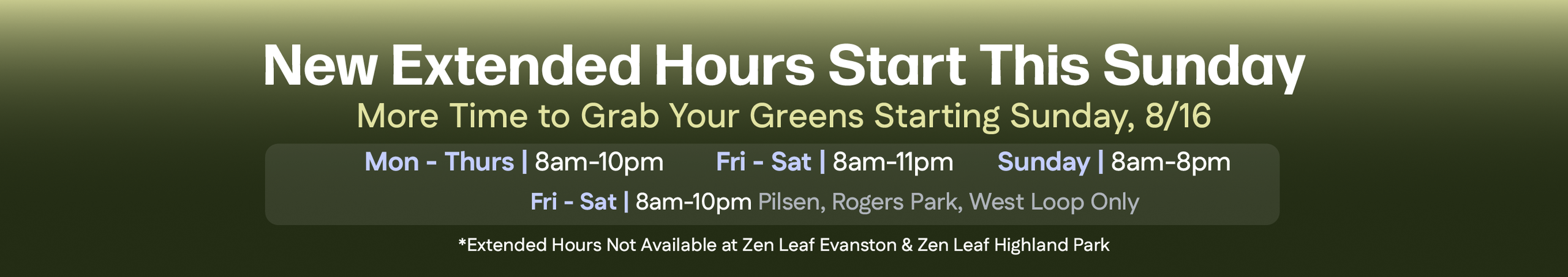 Cannabis Promo, Cannabis Sales, Cannabis Discounts, Cannabis on Sale, IL New Hours