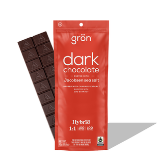Dark Chocolate Bar - Hybrid 1:1 THC:CBD Gron Dark Chocolate Bar - Hybrid 1:1 THC:CBD Gron