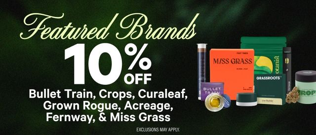 Cannabis Promo, Cannabis Sales, Cannabis Discounts, Cannabis on Sale, 10% Off Featured Brands