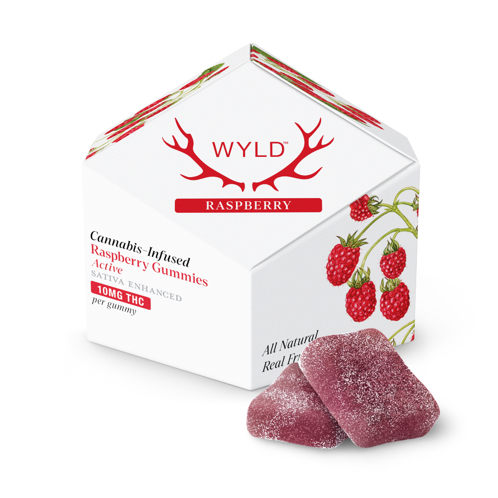 Wyld Raspberry Gummies Candy Edible, 100mg, 10pk