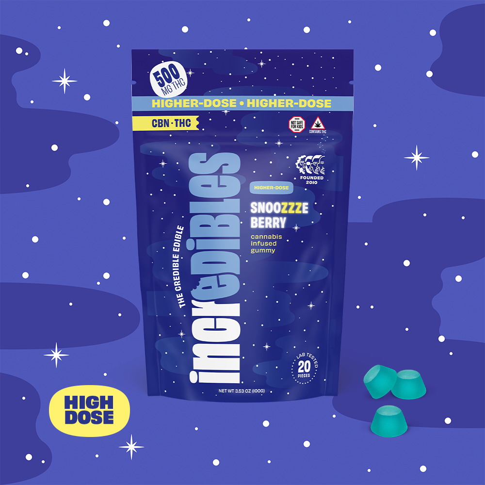 Incredibles Snoozzzeberry 5:1 CBN:THC Chocolate Candy Edible, 100mg, 20pk