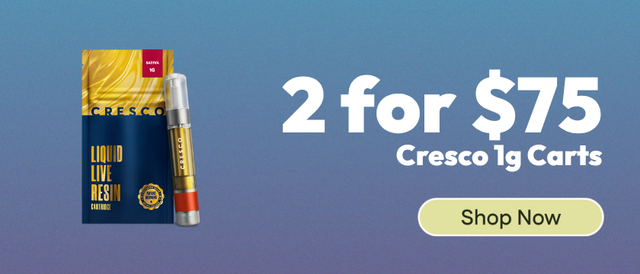Cannabis Promo, Cannabis Sales, Cannabis Discounts, Cannabis on Sale, 2-for-$75 - Cresco 1g Carts