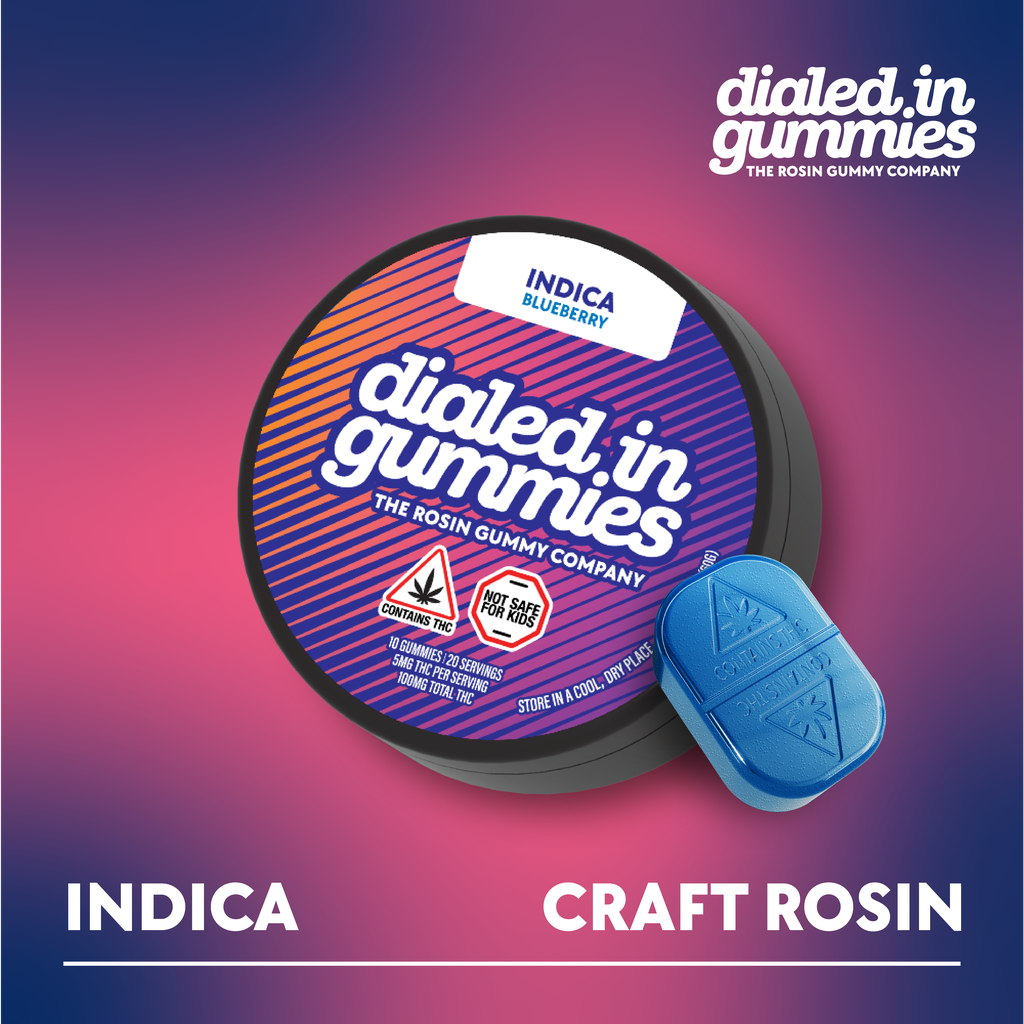 Dialed In Blueberry Gummies Candy Edible, 100mg, 10pk