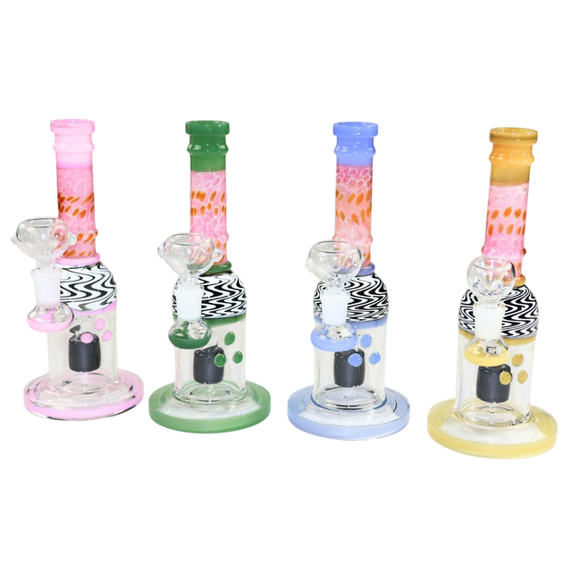 9" Molino Double Glass Mushroom Bong with Bowl