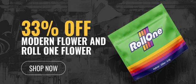 Cannabis Promo, Cannabis Sales, Cannabis Discounts, Cannabis on Sale, 33% off Modern Flower and Roll One Flower