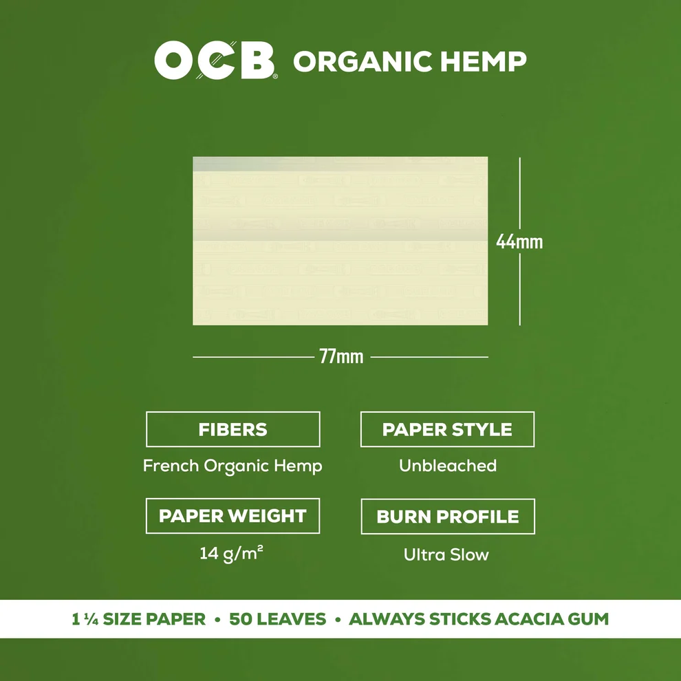 1 1/4 Organic Hemp Rolling Papers + Tips OCB 1 1/4 Organic Hemp Rolling Papers + Tips OCB