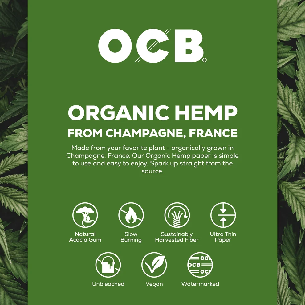1 1/4 Organic Hemp Rolling Papers + Tips OCB 1 1/4 Organic Hemp Rolling Papers + Tips OCB