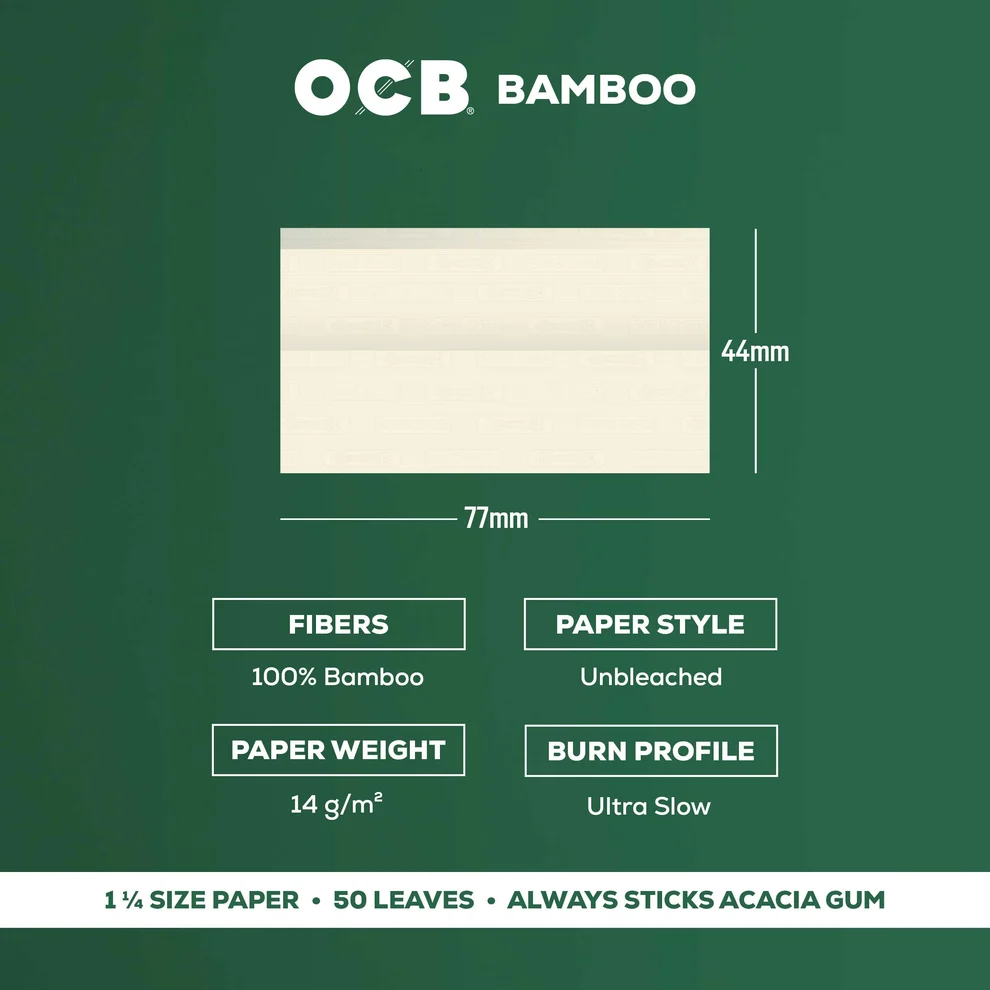 1 1/4 Bamboo Rolling Papers + Tips OCB 1 1/4 Bamboo Rolling Papers + Tips OCB