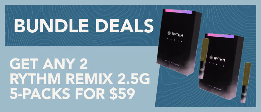 Cannabis Promo, Cannabis Sales, Cannabis Discounts, Cannabis on Sale, Any 2 Rythm REMIX 2.5g 5-Pks for $59
