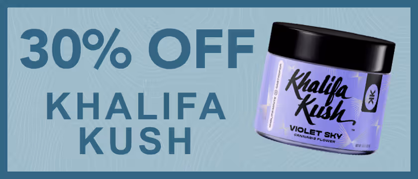 Cannabis Promo, Cannabis Sales, Cannabis Discounts, Cannabis on Sale, 30% off Khalifa Kush