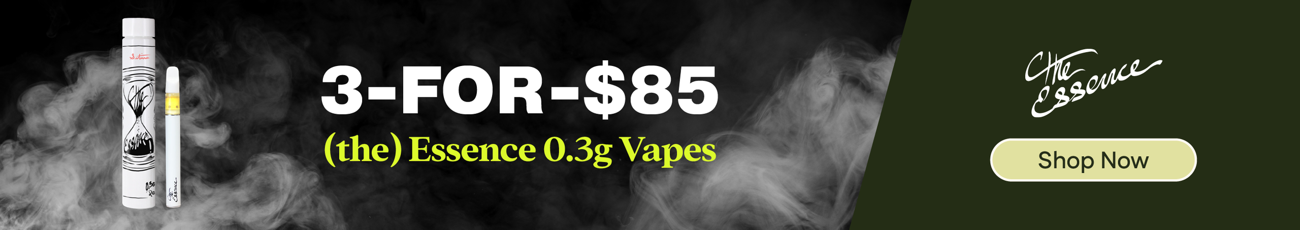 Cannabis Promo, Cannabis Sales, Cannabis Discounts, Cannabis on Sale, 3-for-$85 (the) Essence 0.3g All-in-One Vapes