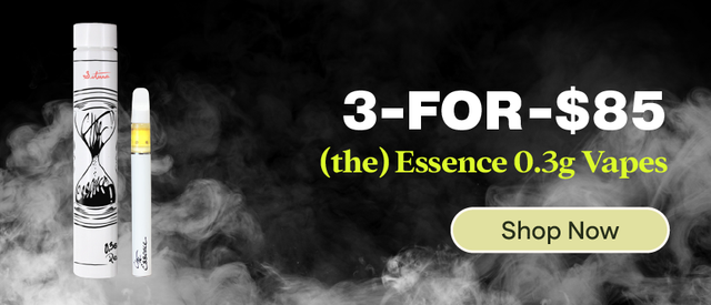 Cannabis Promo, Cannabis Sales, Cannabis Discounts, Cannabis on Sale, 3-for-$85 (the) Essence 0.3g All-in-One Vapes