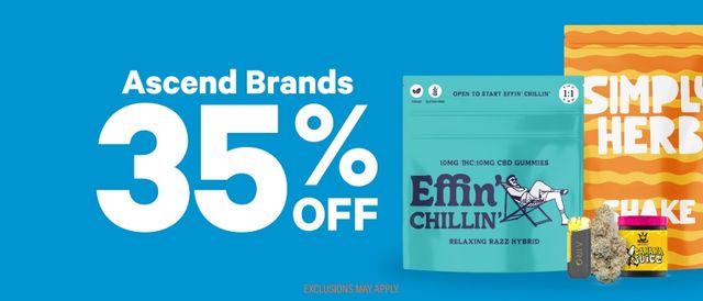 Cannabis Promo, Cannabis Sales, Cannabis Discounts, Cannabis on Sale, 35% Off Ascend Brands