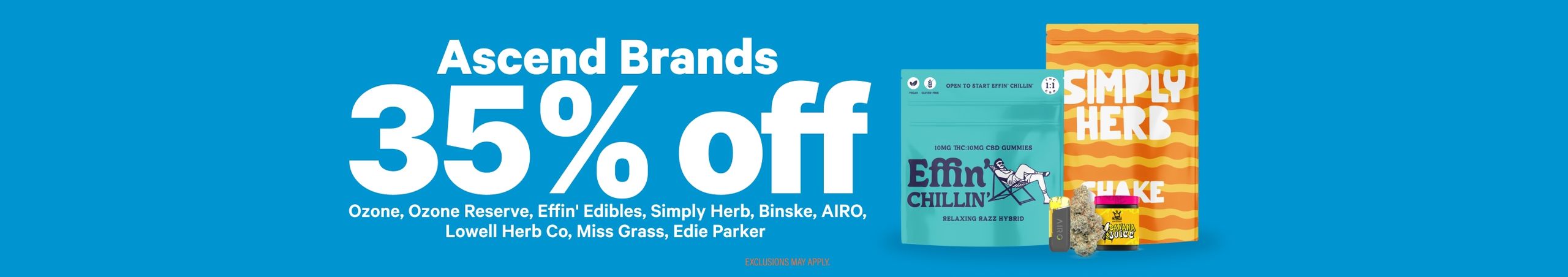 Cannabis Promo, Cannabis Sales, Cannabis Discounts, Cannabis on Sale, 35% Off Ascend Brands