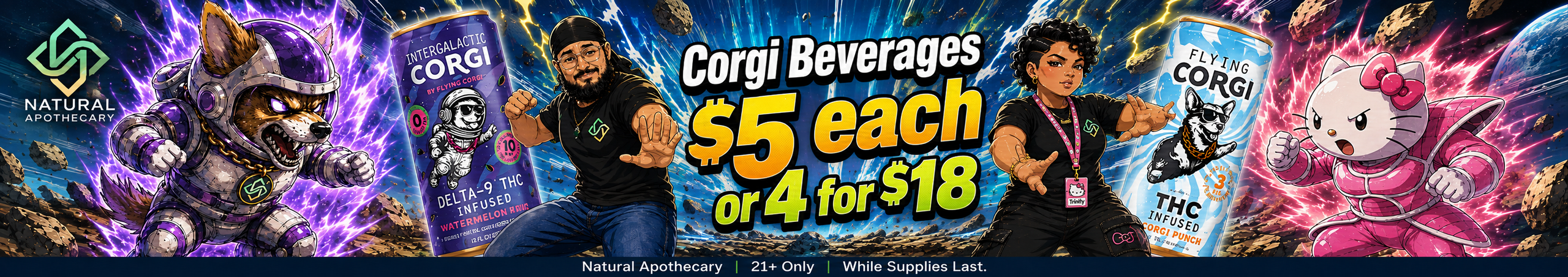 Cannabis Promo, Cannabis Sales, Cannabis Discounts, Cannabis on Sale, Corgi 4 for $18!