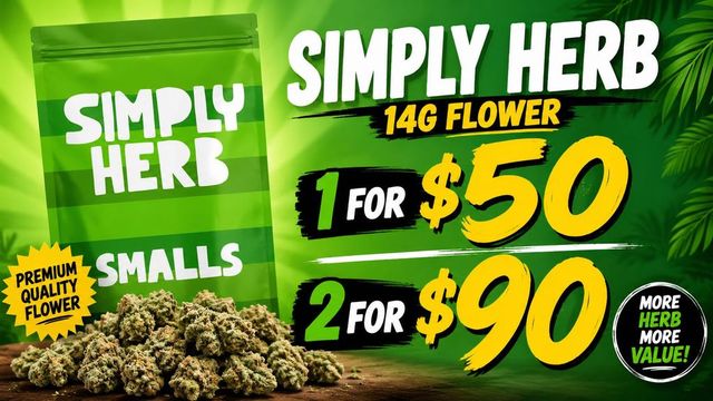 Cannabis Promo, Cannabis Sales, Cannabis Discounts, Cannabis on Sale, Simply Herb 14g Bundles