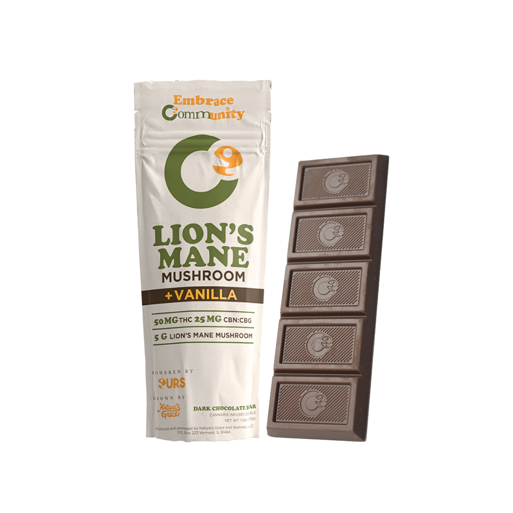 Community Lion's Mane Mushroom Vanilla Chocolate Bar 50mg