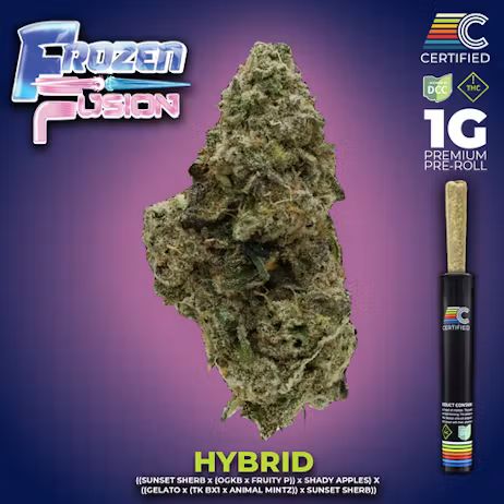 Certified Cultivators Frozen Fusion Pre-Roll Single, 1g, 1pk