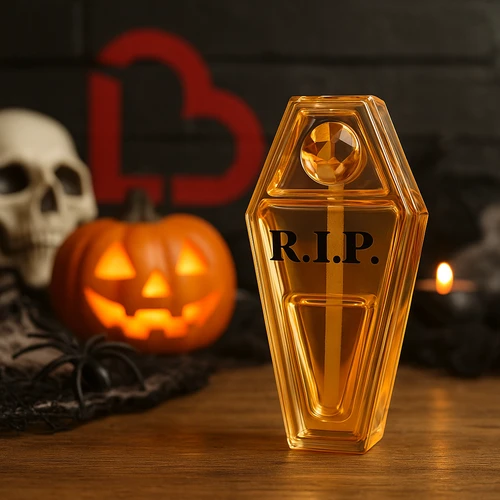  4.5" Smoked 2 Death Coffin Pipe, Rest in Puffs  Sireel