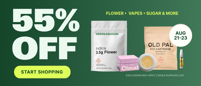 Cannabis Promo, Cannabis Sales, Cannabis Discounts, Cannabis on Sale, High Vibes Are Back in Session: 55% OFF SELECT PRODUCTS!