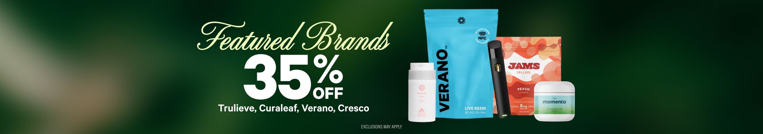 Cannabis Promo, Cannabis Sales, Cannabis Discounts, Cannabis on Sale, 35% Off Featured Brands