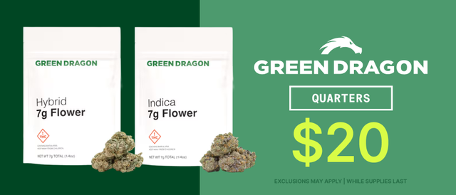 Cannabis Promo, Cannabis Sales, Cannabis Discounts, Cannabis on Sale, Green Dragon 7G - TODAY ONLY!