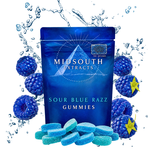 Gummies | Sour Blue Razz Mid South Extracts